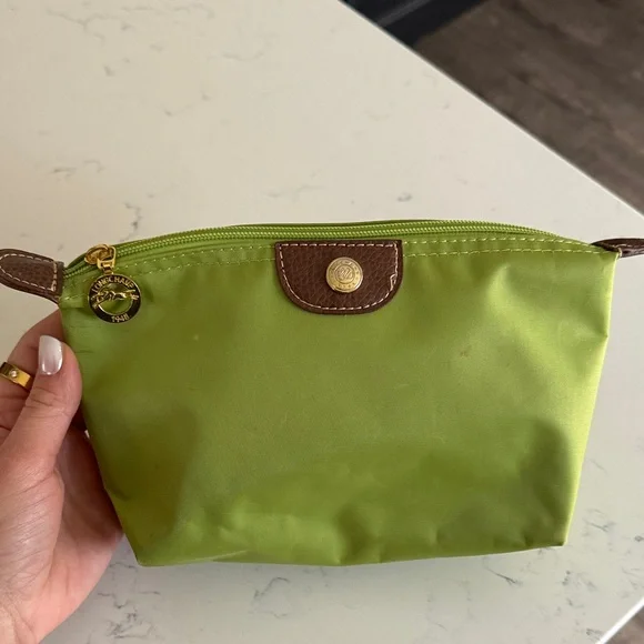 Longchamp Lime Green Nylon Cosmetic Bag - Picture 1 of 6